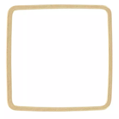 16 mm square mounting and weaving ring in raw brass x1