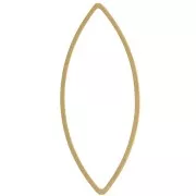 Spacer for beadweaving navette 41x17 mm nude brass