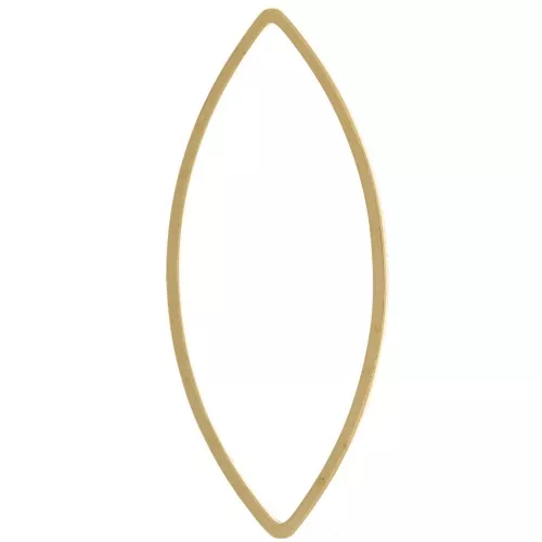 Spacer for beadweaving navette 41x17 mm nude brass