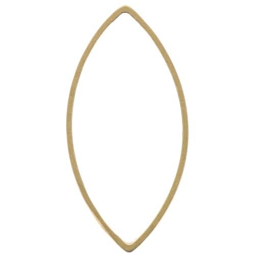 Spacer  for beadweaving navette 22x11 mm nude brass