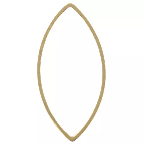 Spacer for beadweaving navette 22x11 mm nude brass