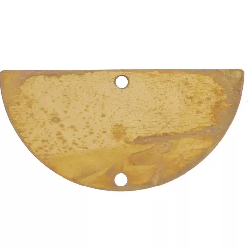 Spacer for beadweaving 2 holes half-moon 30x15 mm nude brass