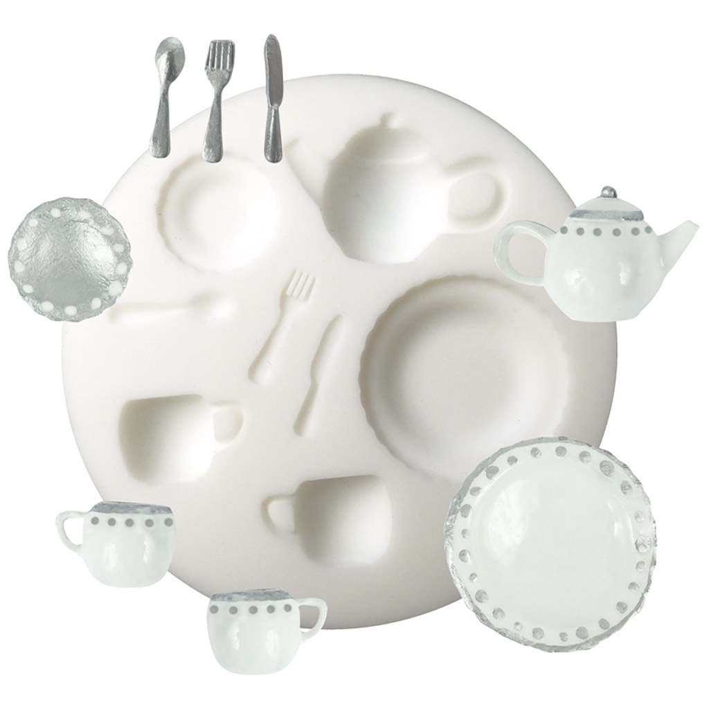 Mini silicone mold for polymer clay Dishes Perles & Co