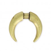 Metal charm half-moon or horn to be customized 15mm gold bronze x1|raw }}
