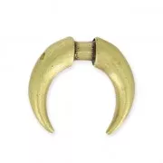 Metal charm half-moon or horn to be customized 15mm gold bronze x1