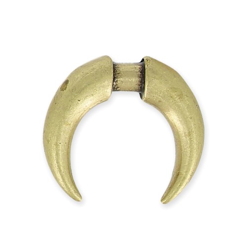 14.5 mm half-moon or horn-shaped metal charm to customize - Bronze x1