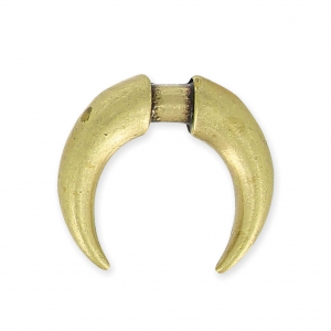 Metal charm half-moon or horn to be customized 15mm gold bronze x1