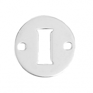 Round spacer 2 holes Letter I 8.5 mm 925 Silver x1