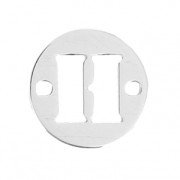 Round spacer 2 holes Letter H 8.5 mm 925 Silver x1
