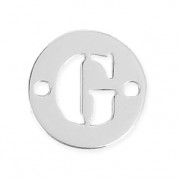 Round spacer 2 holes Letter G 8.5 mm 925 Silver x1|raw }}