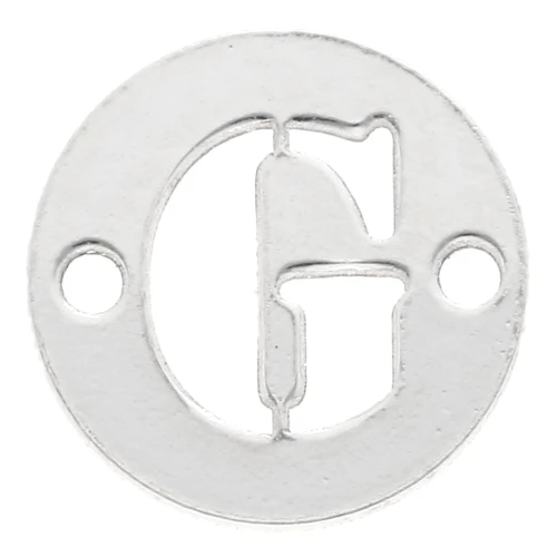 Round spacer 2 holes Letter G 8.5 mm 925 Silver x1