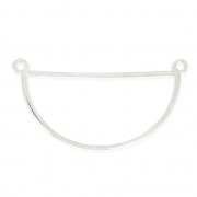 Spacer half-circle 2 holes to be customized 20x37 mm Fine silver plating x1