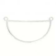 Spacer half-circle 2 holes to be customized 20x37 mm Fine silver plating x1