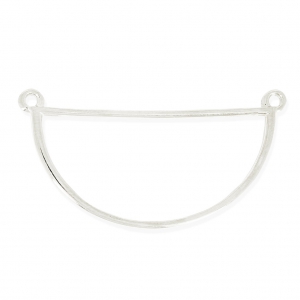 Spacer half-circle 2 holes to be customized 20x37 mm Fine silver plating x1