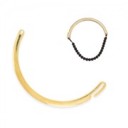 Half bracelet to personalize with hook for 1mm cord fine Gold plated