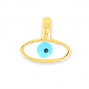 Lucky Eye epoxy resin pendant 7 mm Türkis/fine Gold plated  x1|raw }}