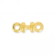 2 rings metal spacer 12 mm for lace of 1.5 mm Gold tone