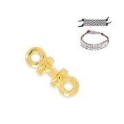 2 rings metal spacer 12 mm for lace of 1.5 mm Gold tone