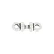 2 rings metal spacer 12mm for lace of 1.5mm Fine Antique silver plating
