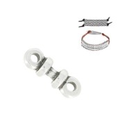 2 rings metal spacer 12mm for lace of 1.5mm Fine Antique silver plating