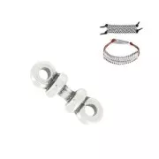 2 rings metal spacer 12mm for lace of 1.5mm Fine Antique silver plating