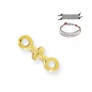 2 rings metal spacer 12 mm for lace of 1.5 mm fine Gold plated