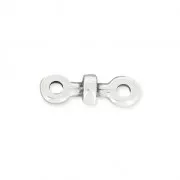 2 rings metal spacer 12 mm for lace of 1.5 mm Fine Antique silver plating