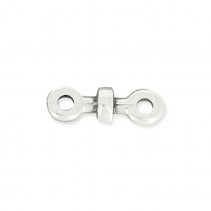 2 rings metal spacer 12 mm for lace of 1.5 mm Fine Antique silver plating