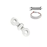 2 rings metal spacer 12 mm for lace of 1.5 mm Fine Antique silver plating