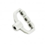 Double crimp ends with 3 holes for beadweaving and cord 1.5mm Silver tone