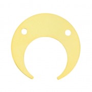 Metal spacer 2 holes half-moon or horn 30 mm fine Gold plated x1