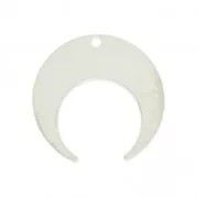 Metal pendant half-moon or horn 20 mm Fine silver plating x1