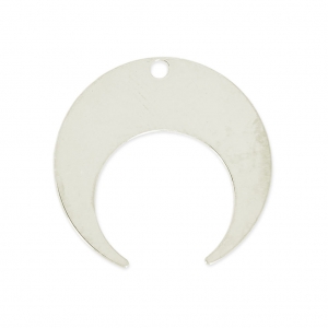 Metal pendant half-moon or horn 20 mm Fine silver plating x1
