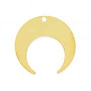 Metal pendant half-moon or horn 20 mm fine Gold plated x1|raw }}