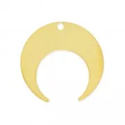 Metal pendant half-moon or horn 20 mm fine Gold plated x1