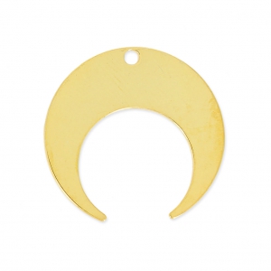 Metal pendant half-moon or horn 20 mm fine Gold plated x1