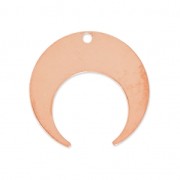 Metal pendant half-moon or horn 20 mm Pink gold tone x1|raw }}