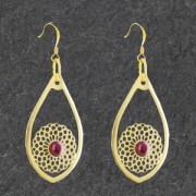 Drop pendant set 53.5x31 mm set 5817 6mm Pink Gold x1