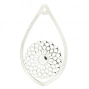 Drop pendant set 53.5x31 mm set 5817 6mm Fine silver plating x1