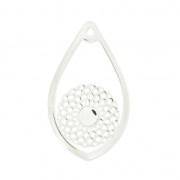 Drop pendant set 44x26 mm set 6mm Fine silver plating x1|raw }}