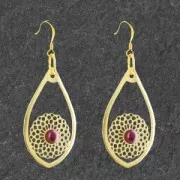 Drop pendant set 44x26 mm set 6mm Fine silver plating x1