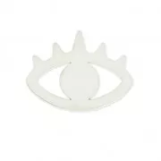 Metal spacer lucky-charm eye 20 mm Silver tone x1