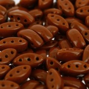Pressed glass beads with 3 holes Cali Beads 3x8mm Light Chocolate x30|raw }}