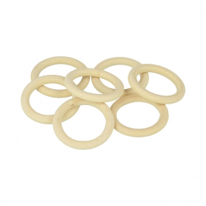 Set of 7 raw wood rings for jewelry, decoration, curtains 30 mm x1