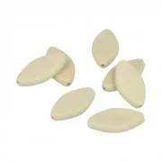 Set of 7 petal natural wood beads 15x30mm x1