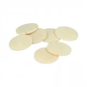 Set of 10 flat natural wood beads 40 mm x1