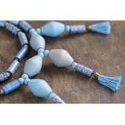 Set of 17 flat and round natural wood beads 15x3 mm x1