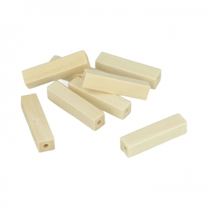 Set of 10 rectanguler natural wood beads 30x7 mm