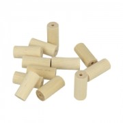 Set of 25 cylinder natural wood beads 20x9 mm x1|raw }}