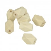 Set of 8 polygonal natural wood beads 16x11 mm x1|raw }}